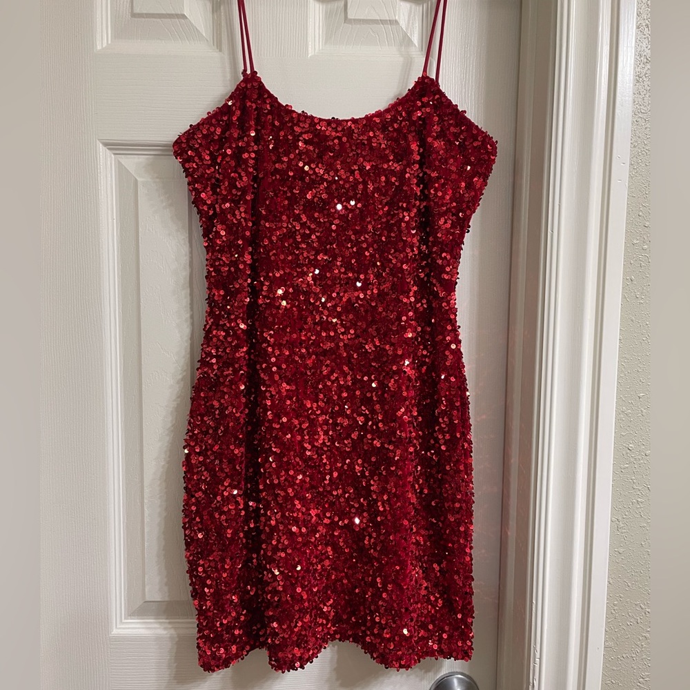 Red Sequin Dress